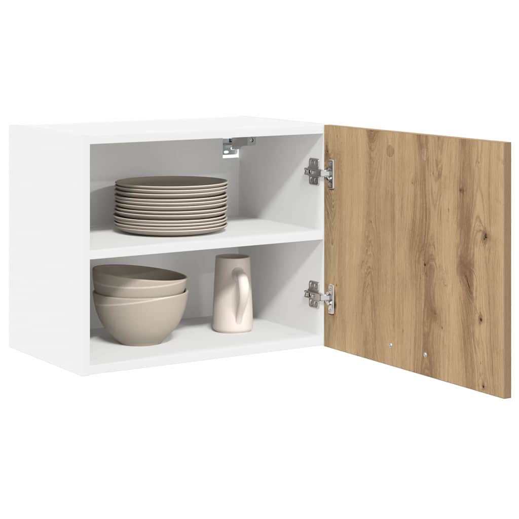 Hanging Cabinet with Shelf Riga 2 pcs Artisan Oak and White