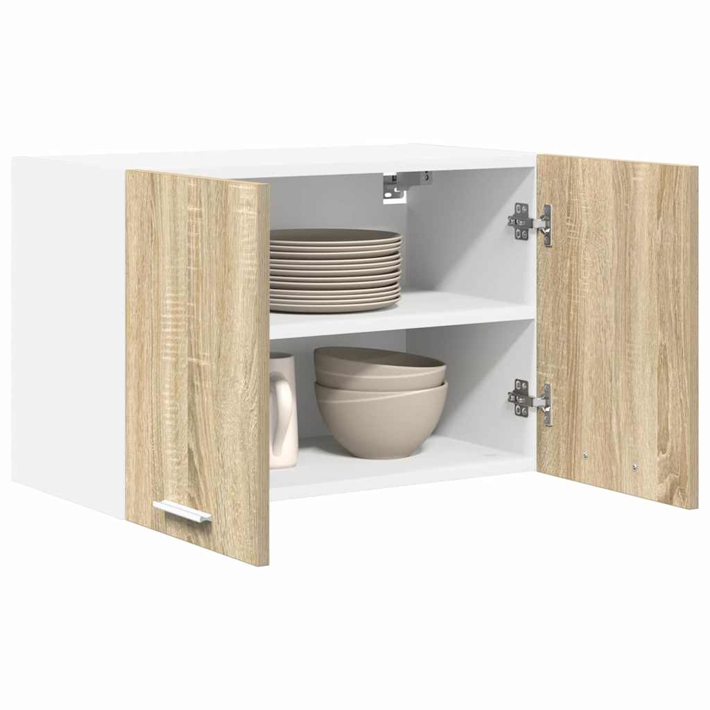 Hanging Cabinet Riga 2 pcs Sonoma Oak and White 60 x 31 x 40 cm