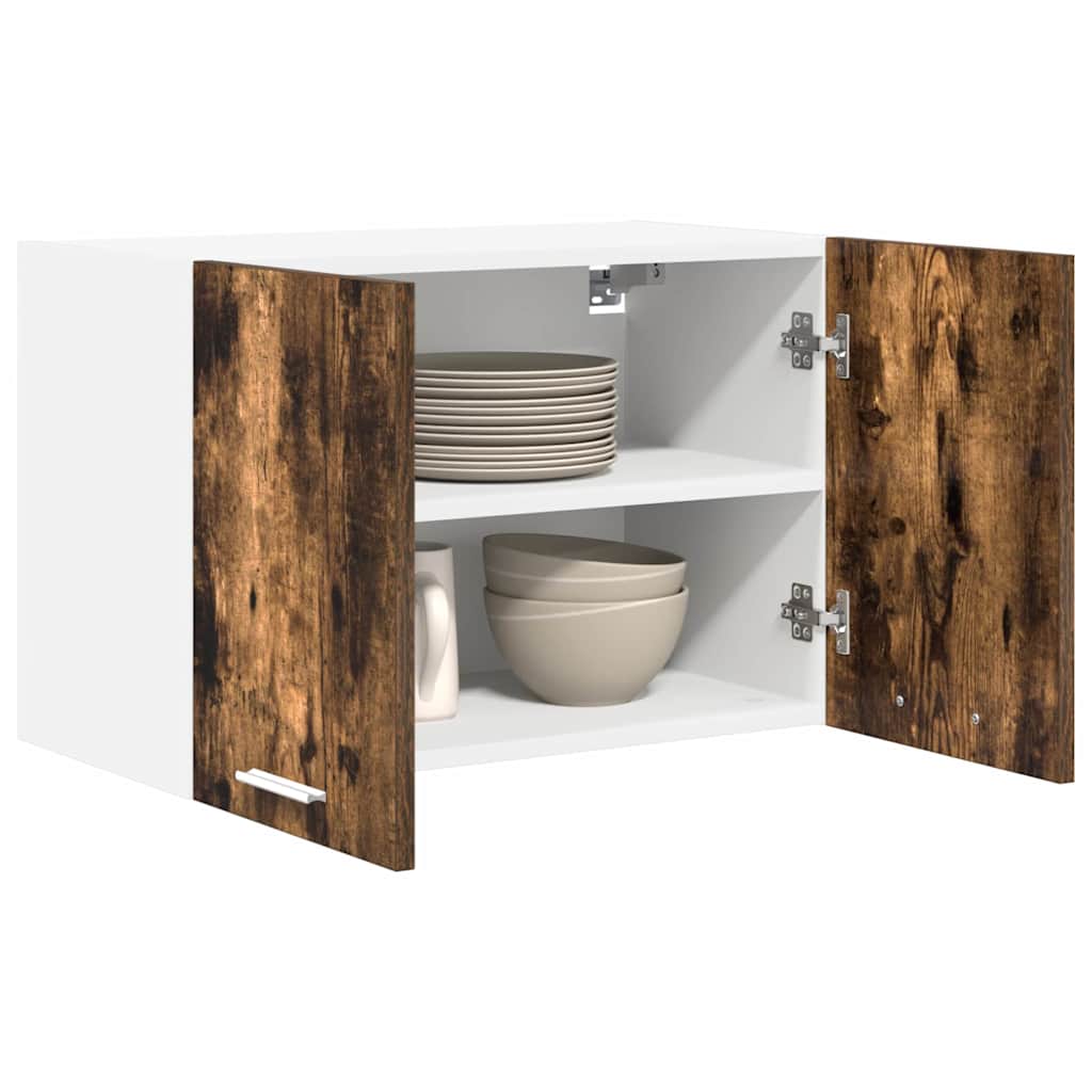 Hanging Cabinet Riga 2 pcs Smoked Oak and White 60 x 31 x 40 cm