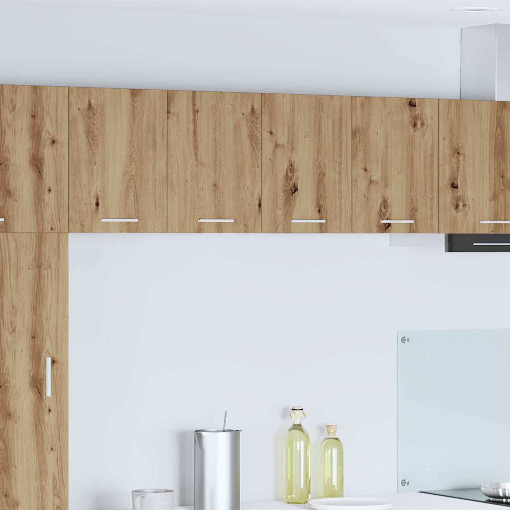 Hanging Cabinet with Shelf Riga 2 pcs Artisan Oak and White