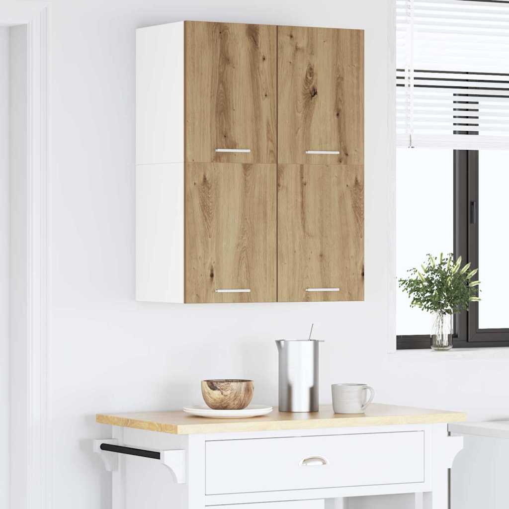 Hanging Cabinet with Shelf Riga 2 pcs Artisan Oak and White