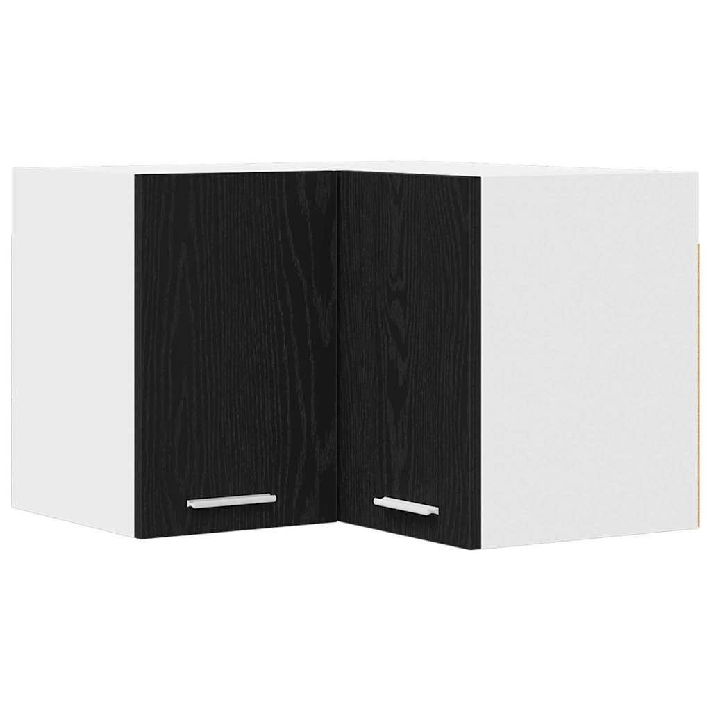 Hanging Cabinet Riga Black Oak and White 57 x 57 x 40 cm