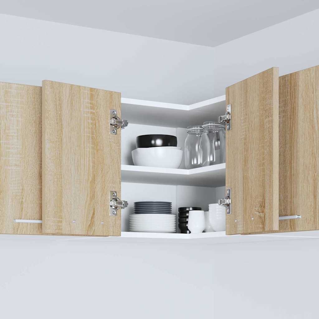 Hanging Cabinet Riga Sonoma Oak and White 57 x 57 x 40 cm