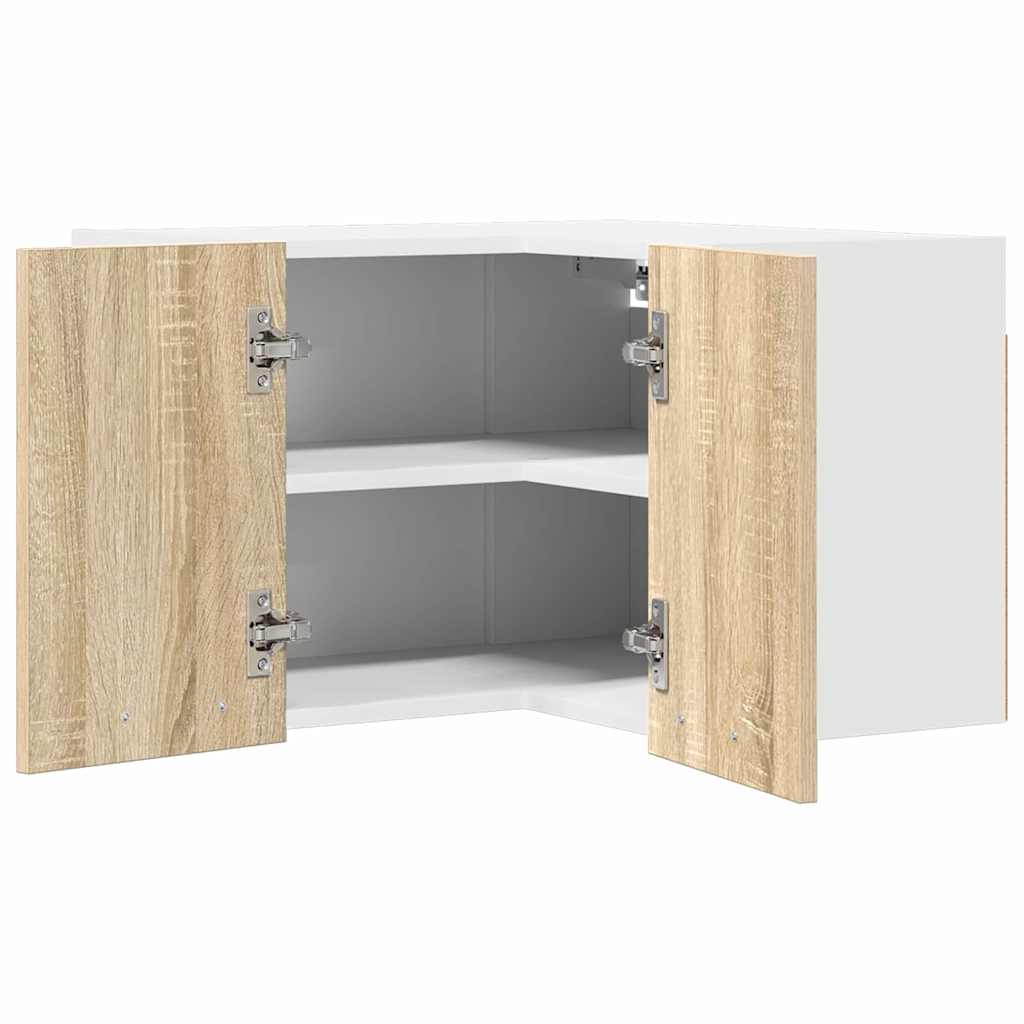 Hanging Cabinet Riga Sonoma Oak and White 57 x 57 x 40 cm
