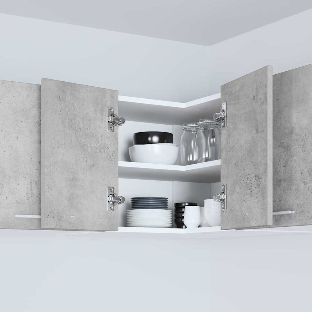 Hanging Cabinet Riga Concrete Grey and White 57 x 57 x 40 cm