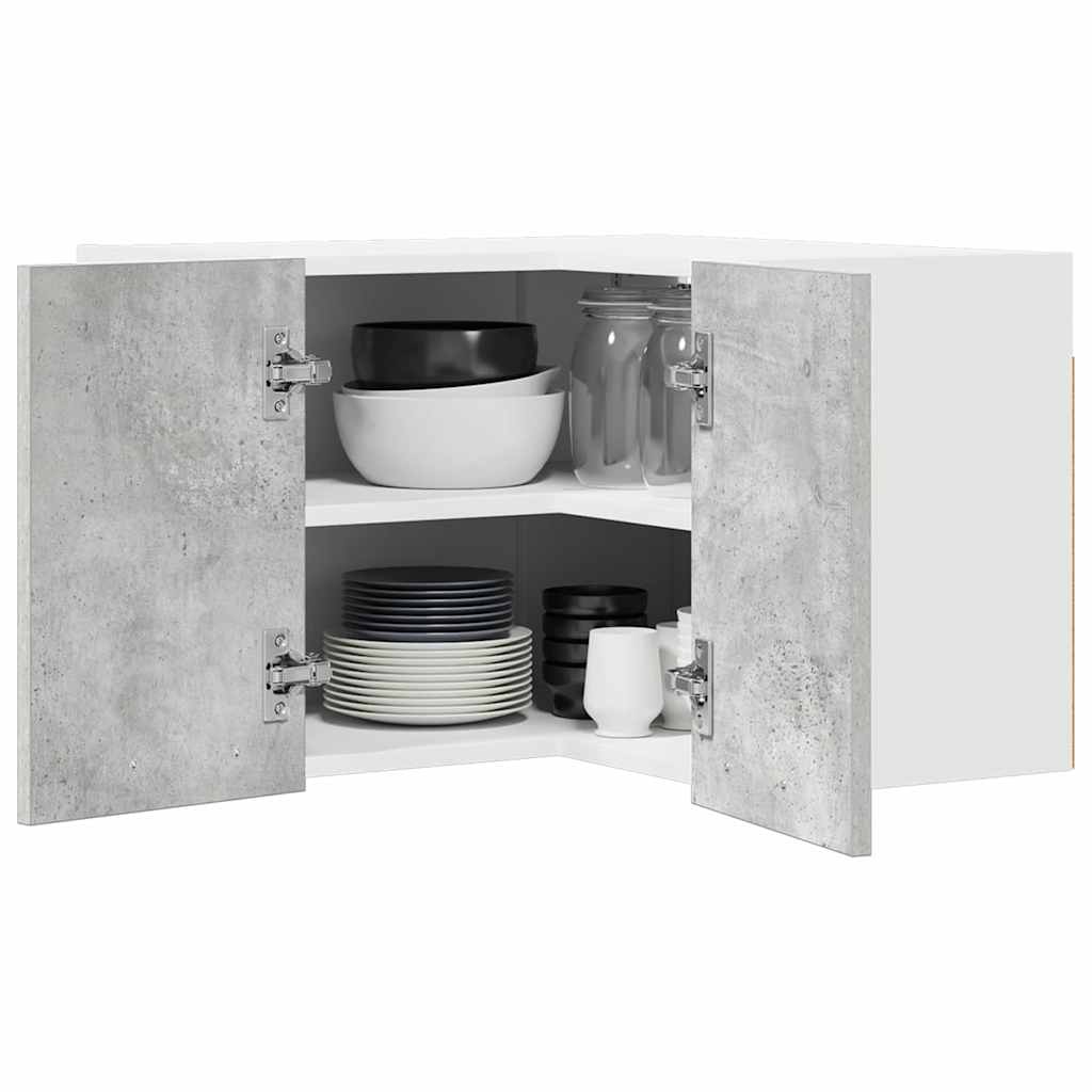 Hanging Cabinet Riga Concrete Grey and White 57 x 57 x 40 cm