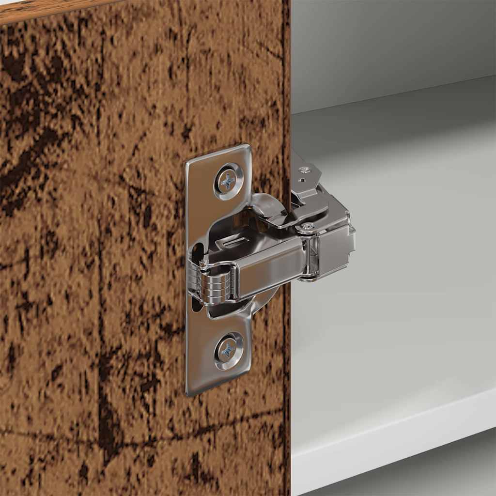 Hanging Cabinet Riga Old Wood and White 57 x 57 x 40 cm