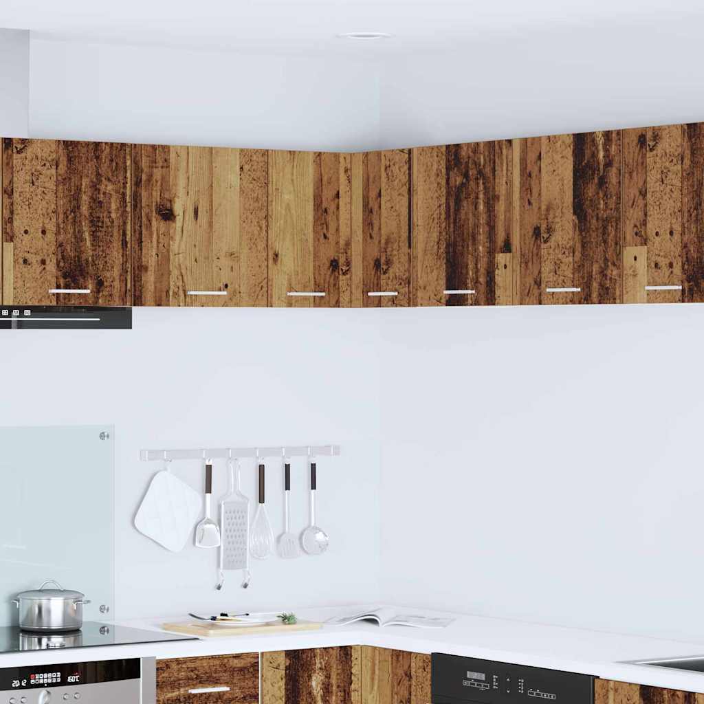 Hanging Cabinet Riga Old Wood and White 57 x 57 x 40 cm