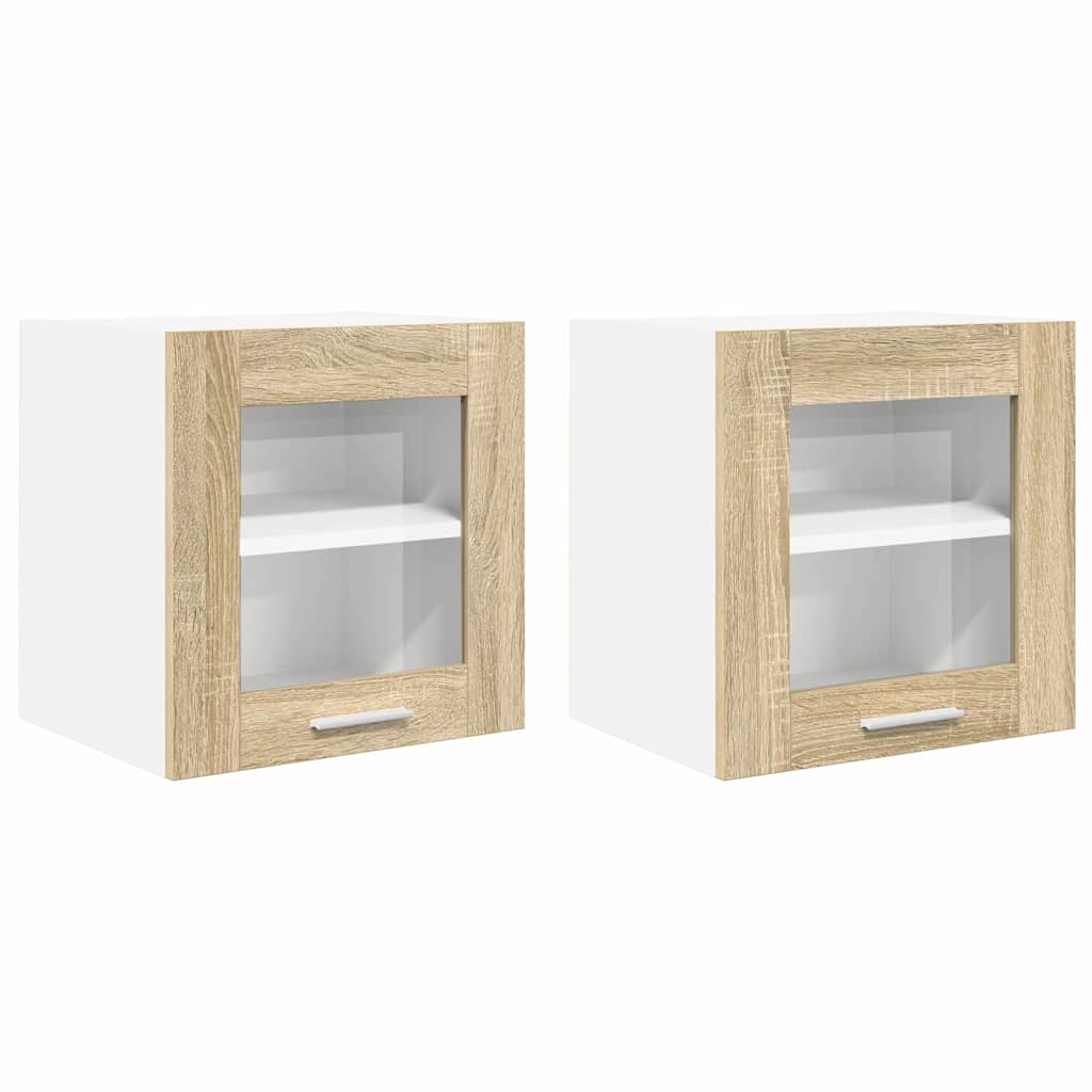 Hanging Cabinet with Door Riga 2 pcs Sonoma Oak 40 x 31 x 40 cm