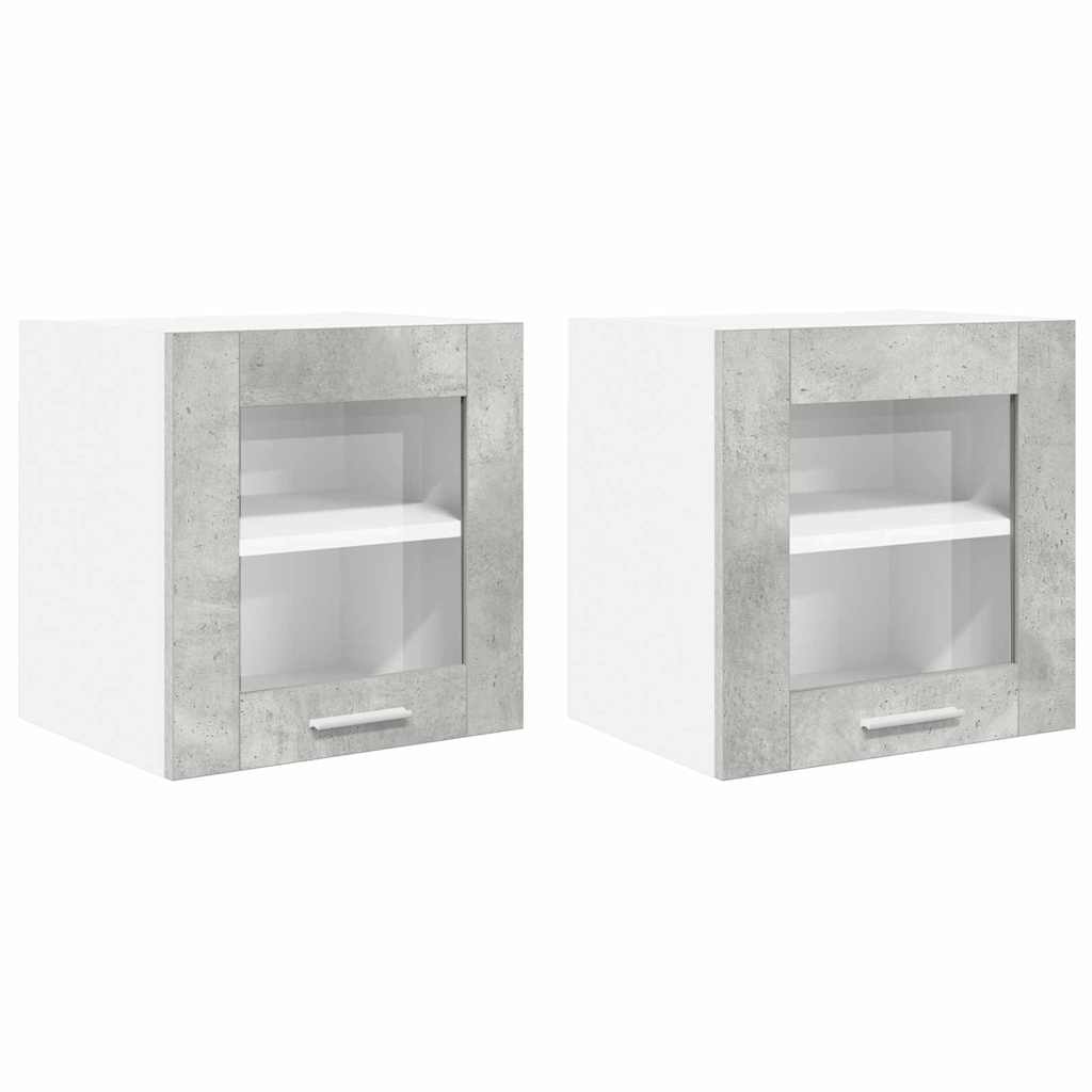 Hanging Cabinet Riga 2 pcs Concrete Grey 40 x 31 x 40 cm