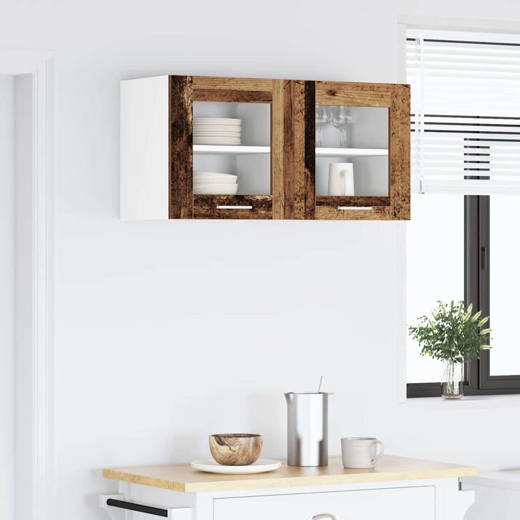 Hanging Cabinet with Shelf Riga 2 pcs Old Wood 40 x 31 x 40 cm