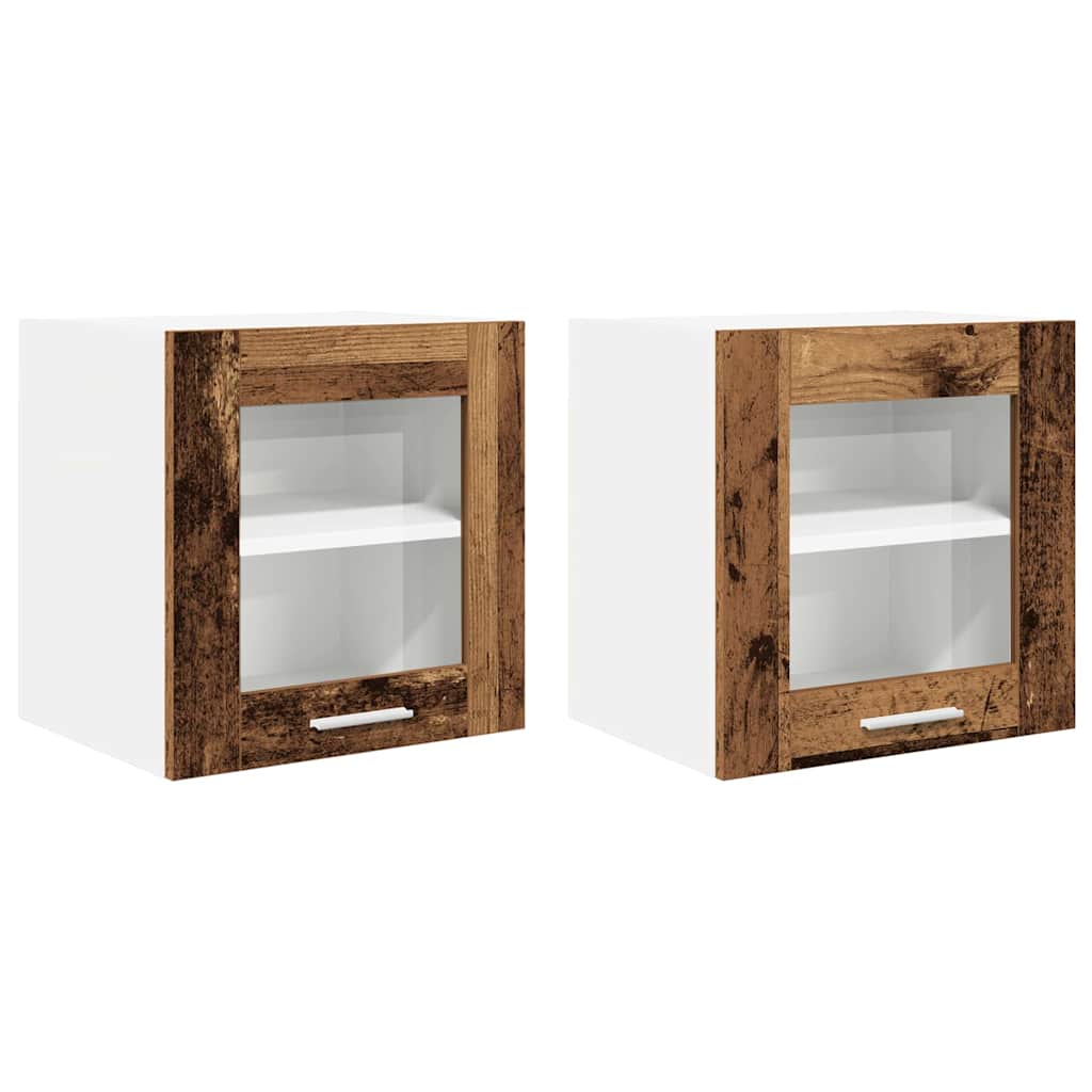 Hanging Cabinet with Shelf Riga 2 pcs Old Wood 40 x 31 x 40 cm