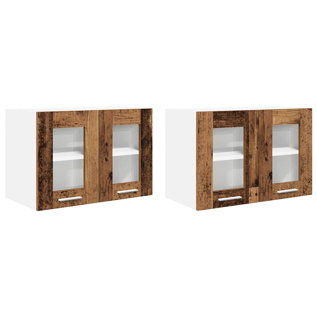 Hanging Cabinet with Shelf Riga 2 pcs Old Wood 60 x 31 x 40 cm