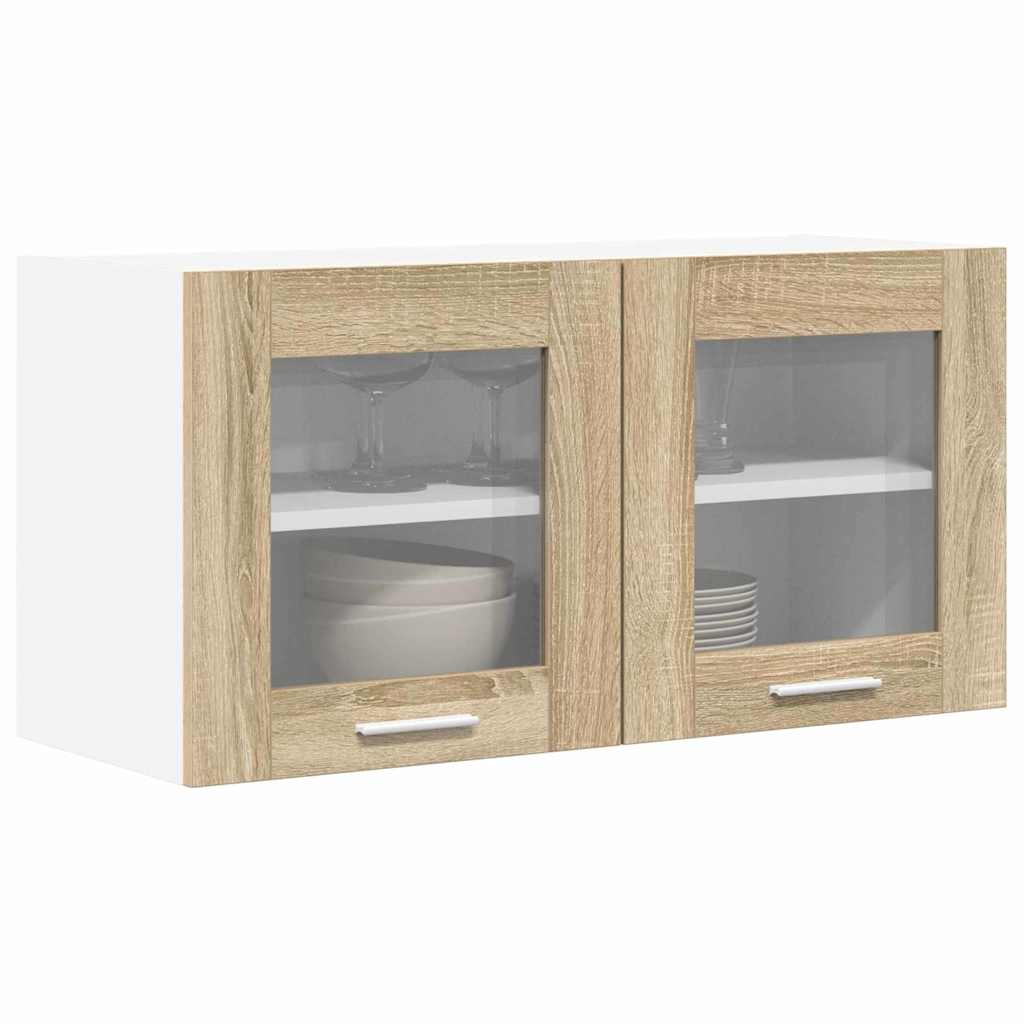 Hanging Cabinet Riga Sonoma Oak and White 80 x 31 x 40 cm