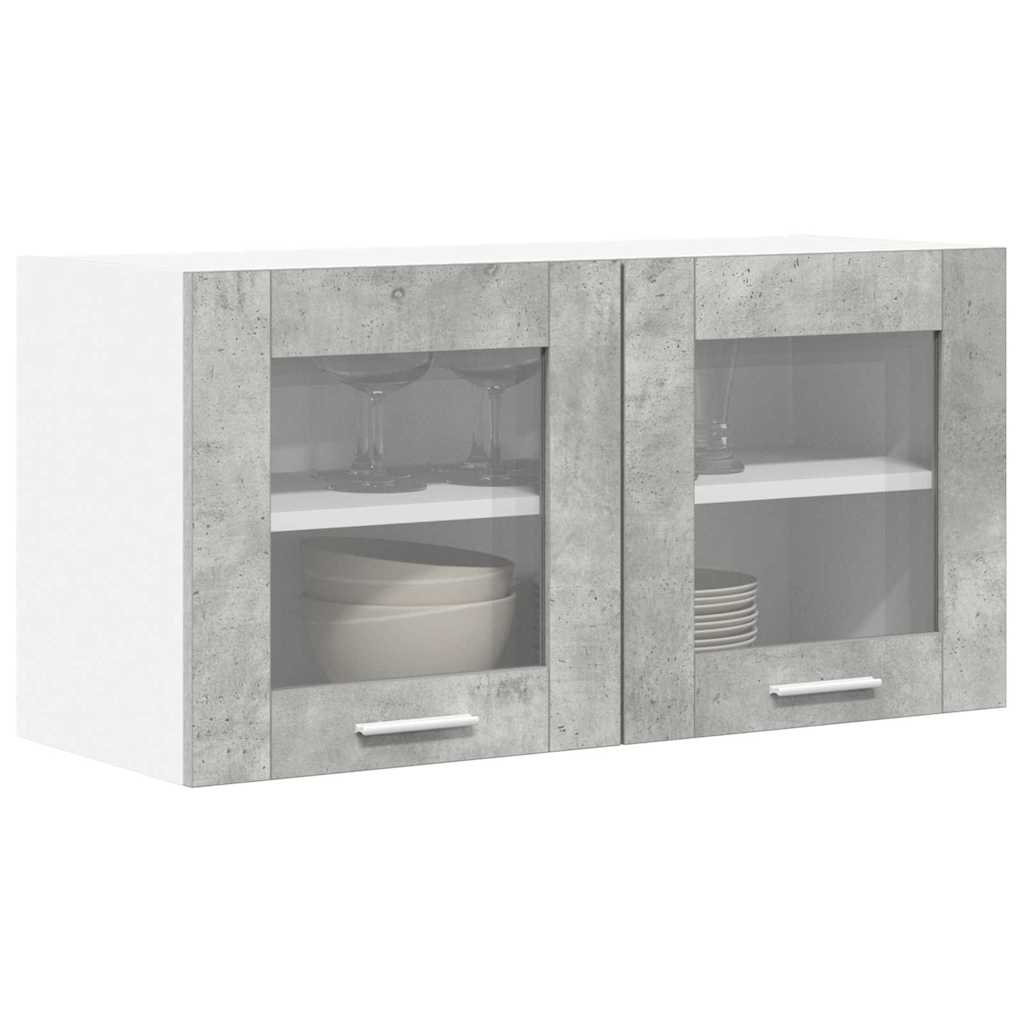 Hanging Cabinet Riga Concrete Grey and White 80 x 31 x 40 cm