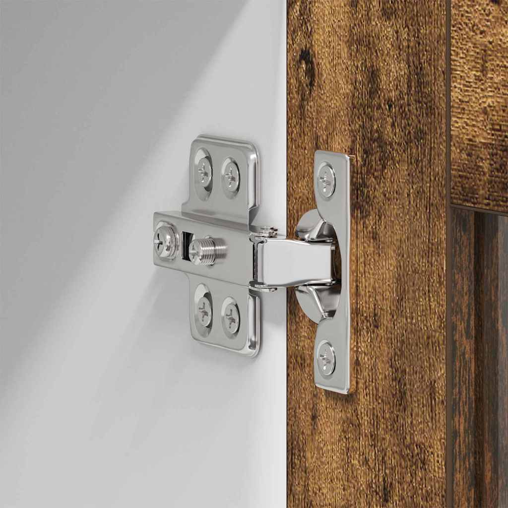 Hanging Cabinet Riga Smoked Oak and White 80 x 31 x 40 cm