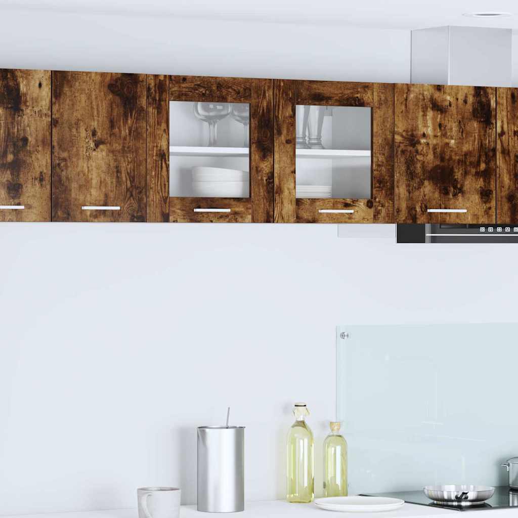 Hanging Cabinet Riga Smoked Oak and White 80 x 31 x 40 cm