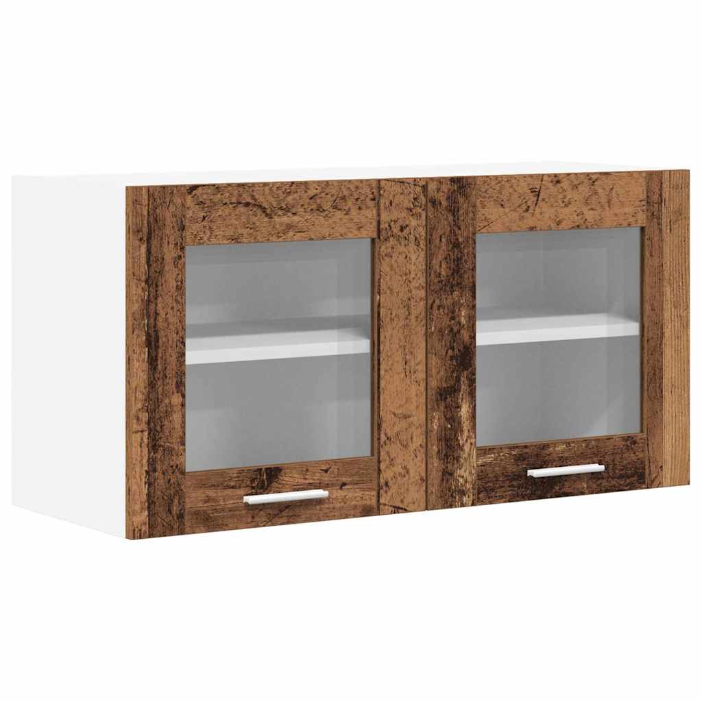 Hanging Cabinet Riga Old Wood and White 80 x 31 x 40 cm