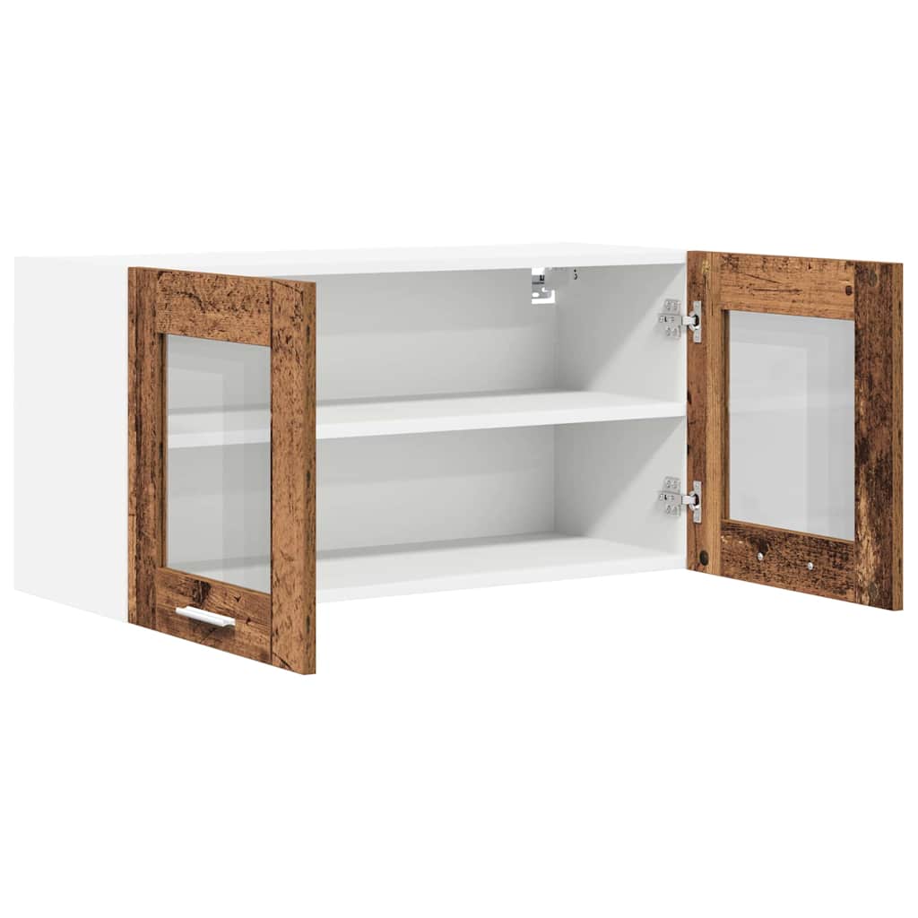 Hanging Cabinet Riga Old Wood and White 80 x 31 x 40 cm