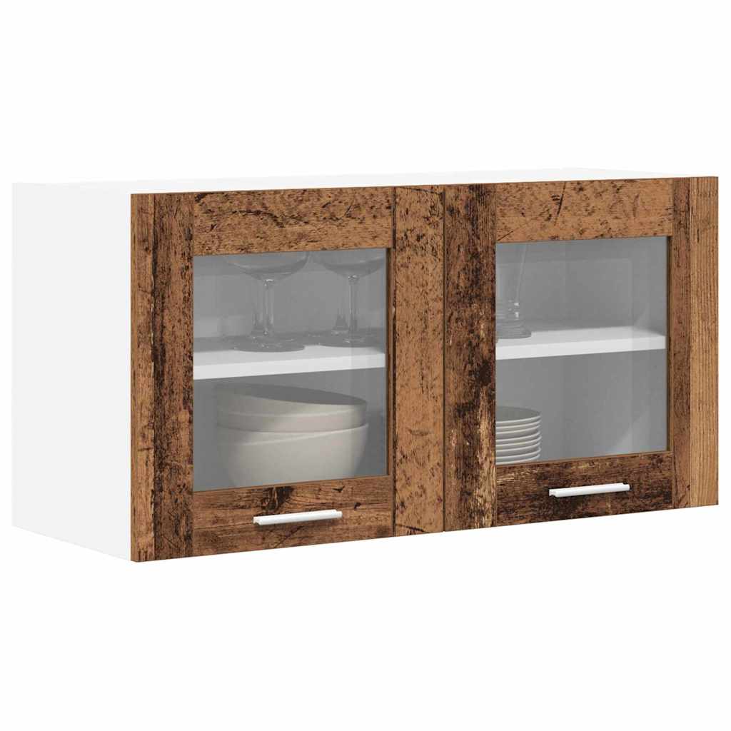 Hanging Cabinet Riga Old Wood and White 80 x 31 x 40 cm
