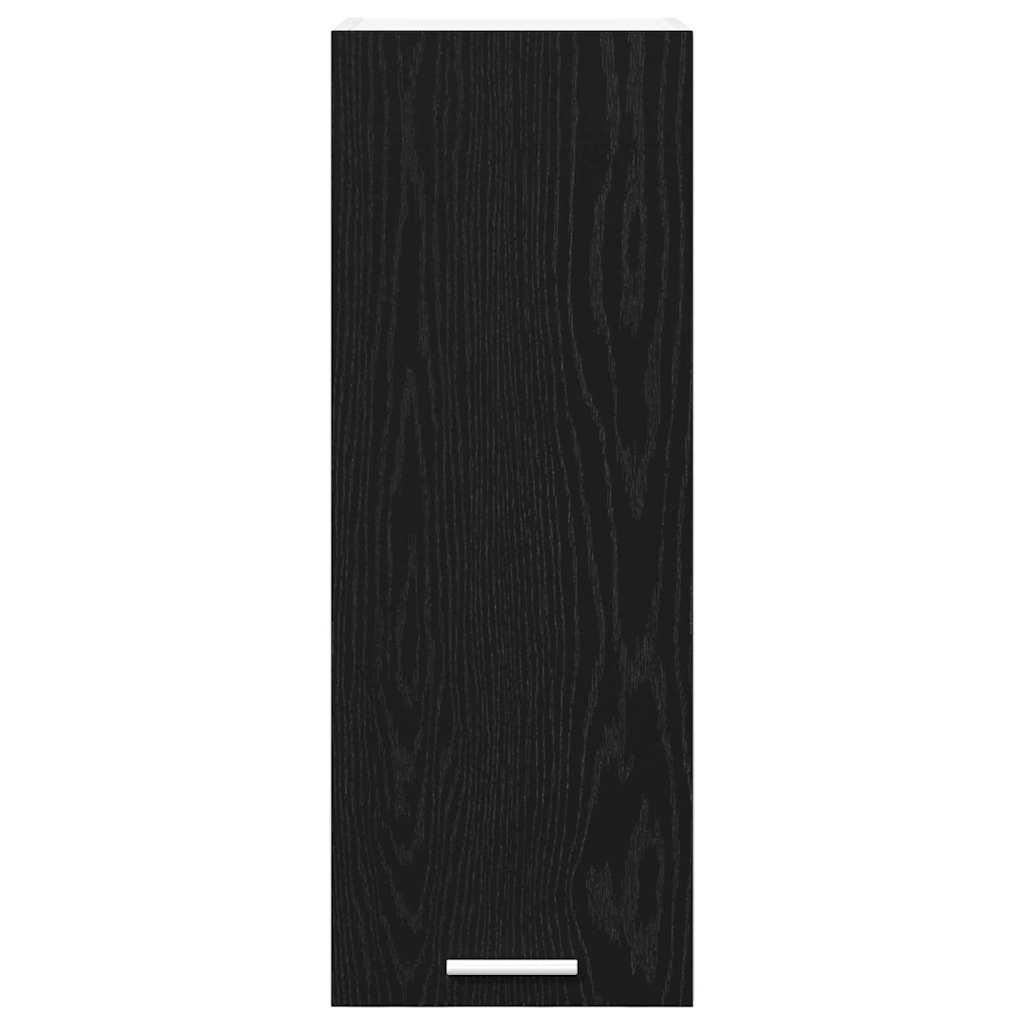 Hanging Cabinet Riga Black Oak and White 30 x 31 x 80 cm