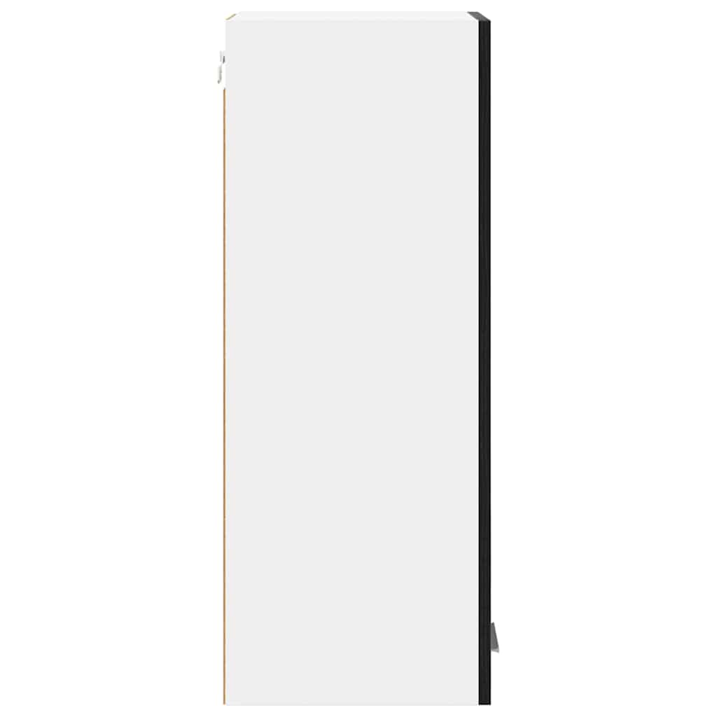 Hanging Cabinet Riga 2 pcs Black Oak and White 30 x 31 x 80 cm