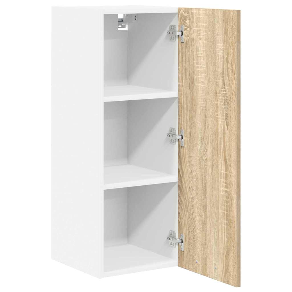 Hanging Cabinet Riga Sonoma Oak and White 30 x 31 x 80 cm