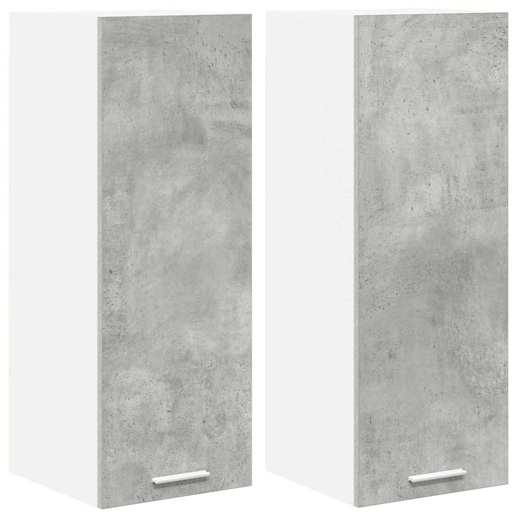 Hanging Cabinet with Shelf Riga 2 pcs Concrete Grey and White