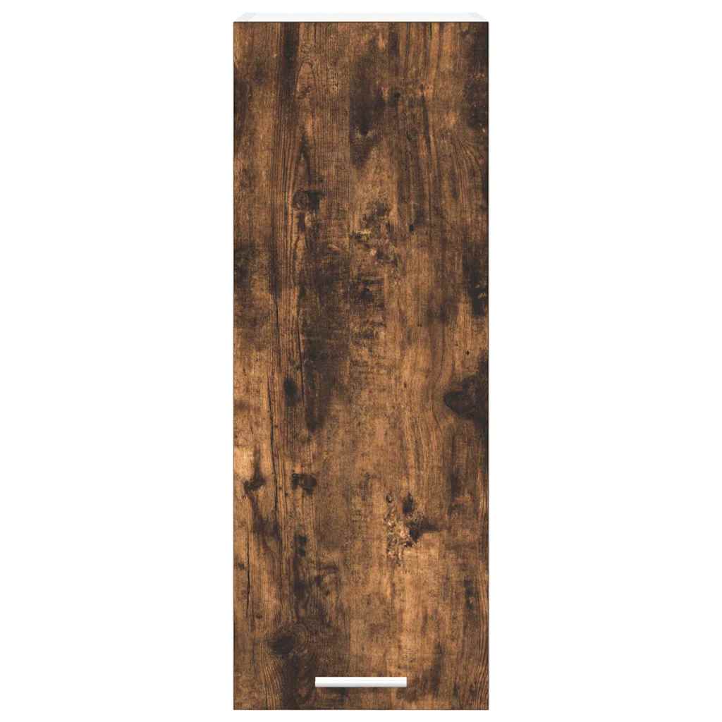 Hanging Cabinet Riga Smoked Oak and White 30 x 31 x 80 cm