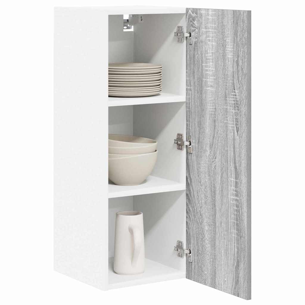 Hanging Cabinet Riga Grey Sonoma and White 30 x 31 x 80 cm