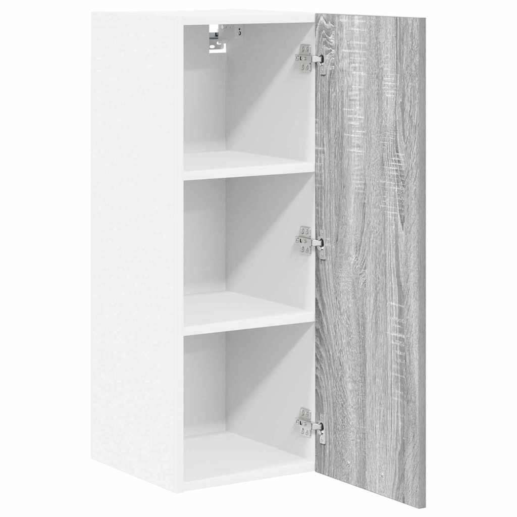 Hanging Cabinet with Shelf Riga 2 pcs Grey Sonoma and White