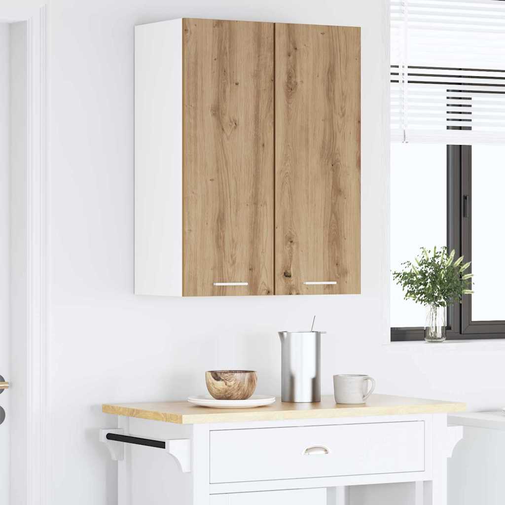 Hanging Cabinet with Shelf Riga 2 pcs Artisan Oak and White