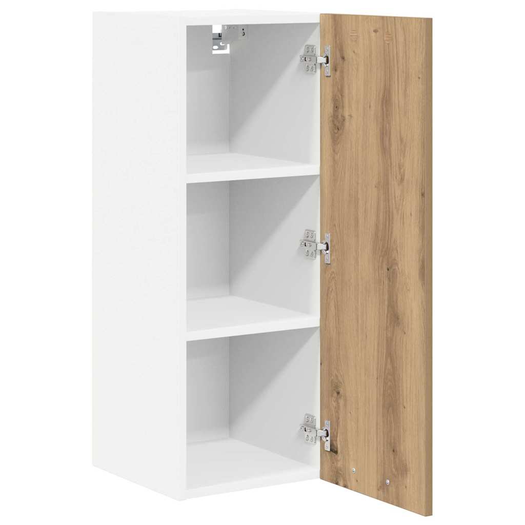 Hanging Cabinet with Shelf Riga 2 pcs Artisan Oak and White