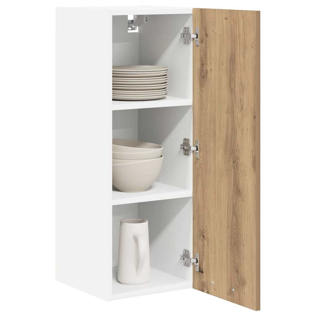Hanging Cabinet with Shelf Riga 2 pcs Artisan Oak and White
