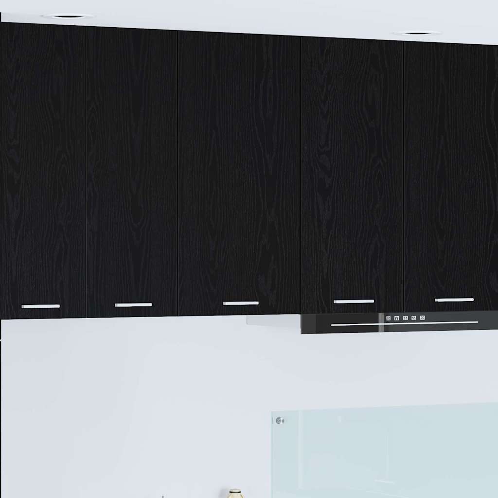 Hanging Cabinet Riga Black Oak and White 40 x 31 x 80 cm