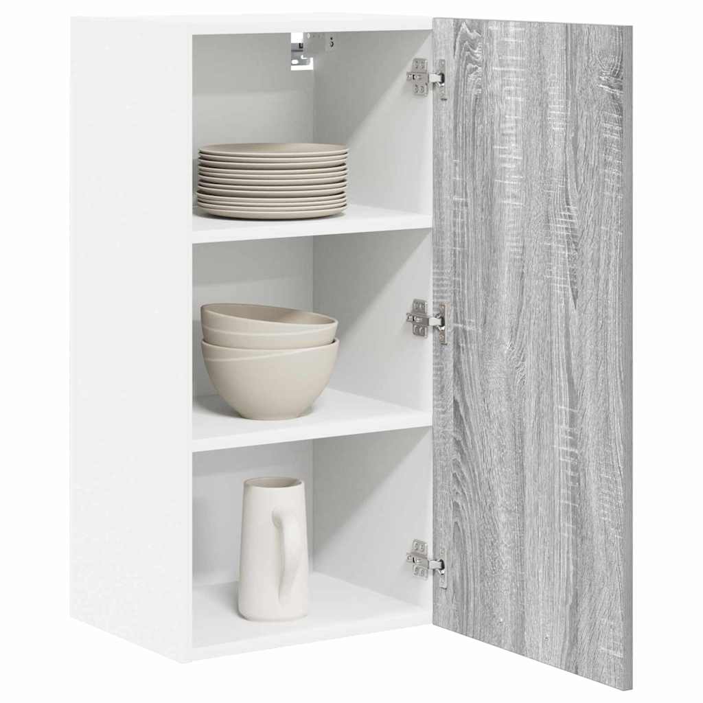 Hanging Cabinet Riga Grey Sonoma and White 40 x 31 x 80 cm