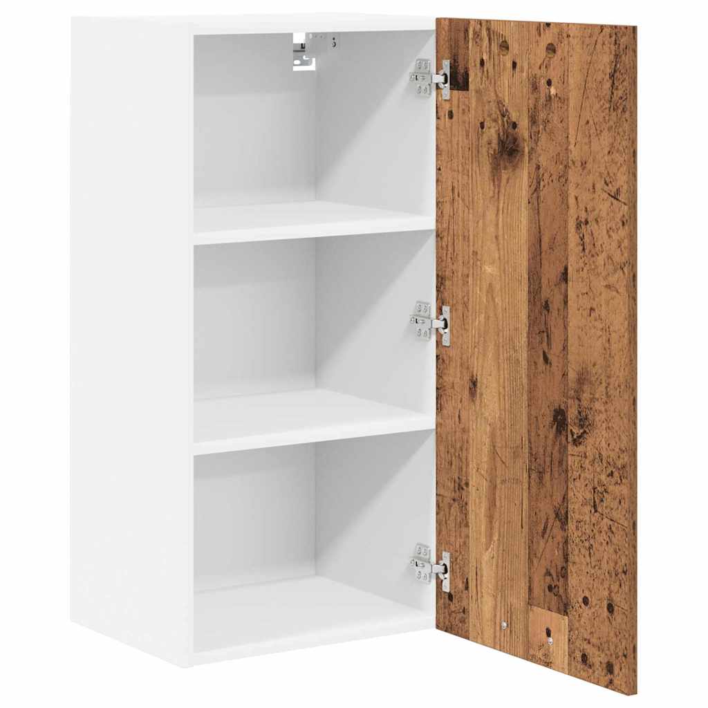 Hanging Cabinet Riga Old Wood and White 40 x 31 x 80 cm