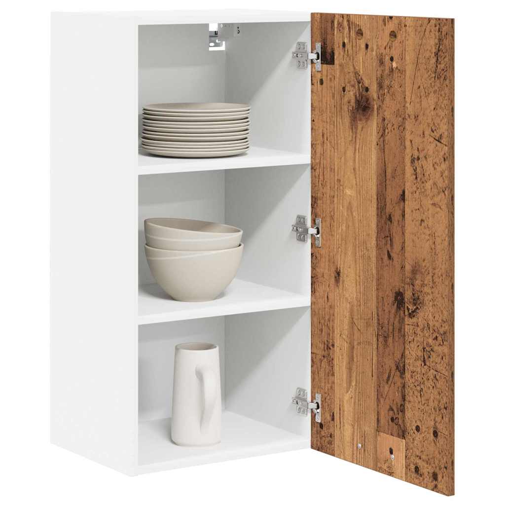 Hanging Cabinet Riga Old Wood and White 40 x 31 x 80 cm
