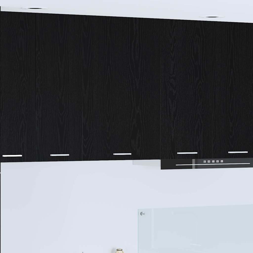 Hanging Cabinet Riga Black Oak and White 50 x 31 x 80 cm