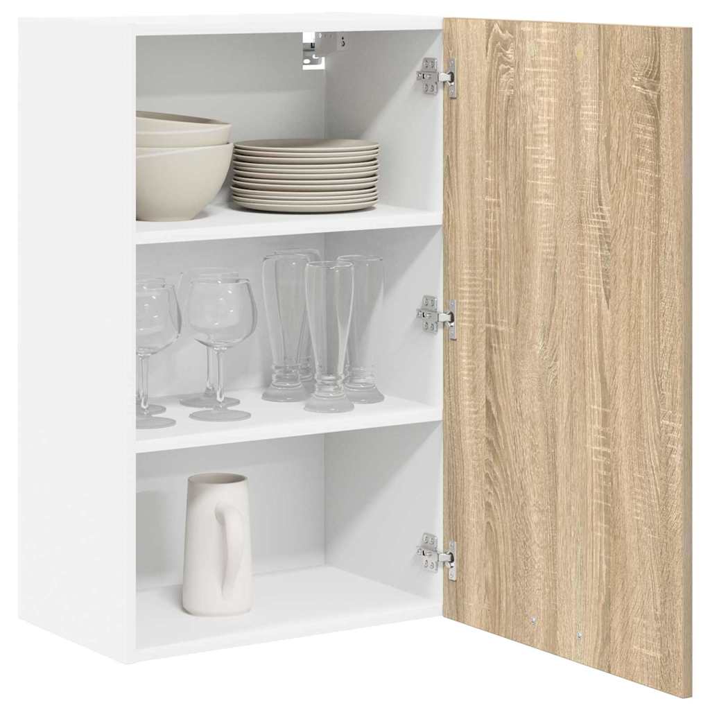 Hanging Cabinet Riga Sonoma Oak and White 50 x 31 x 80 cm