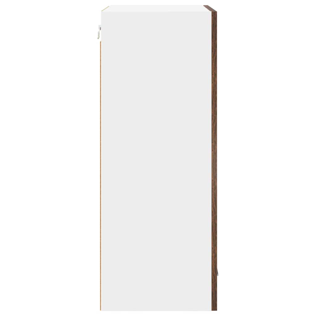 Hanging Cabinet Riga Smoked Oak and White 50 x 31 x 80 cm