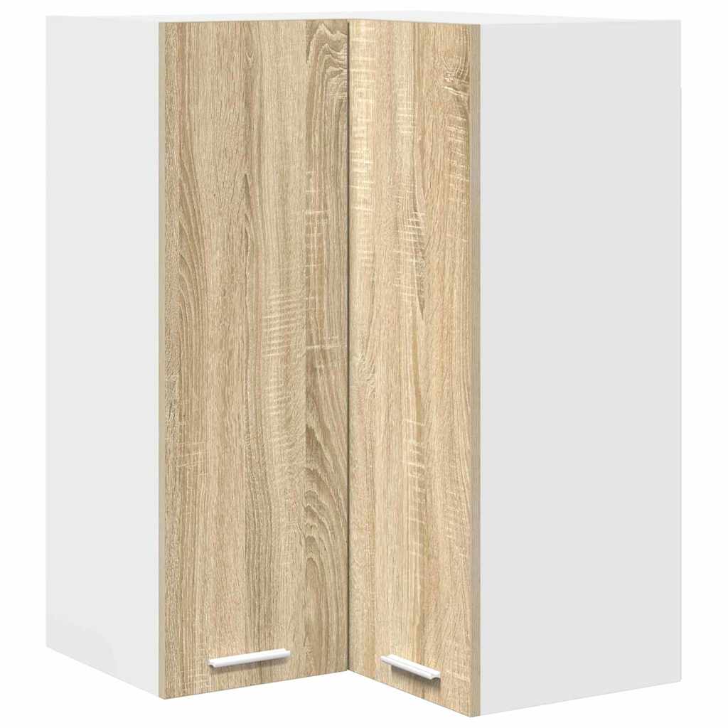 Hanging Cabinet Riga Sonoma Oak and White 57 x 57 x 80 cm