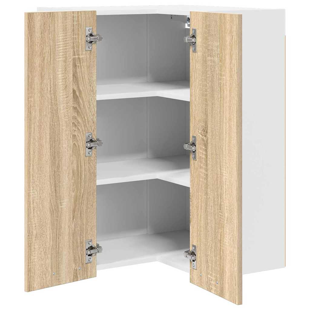 Hanging Cabinet Riga Sonoma Oak and White 57 x 57 x 80 cm