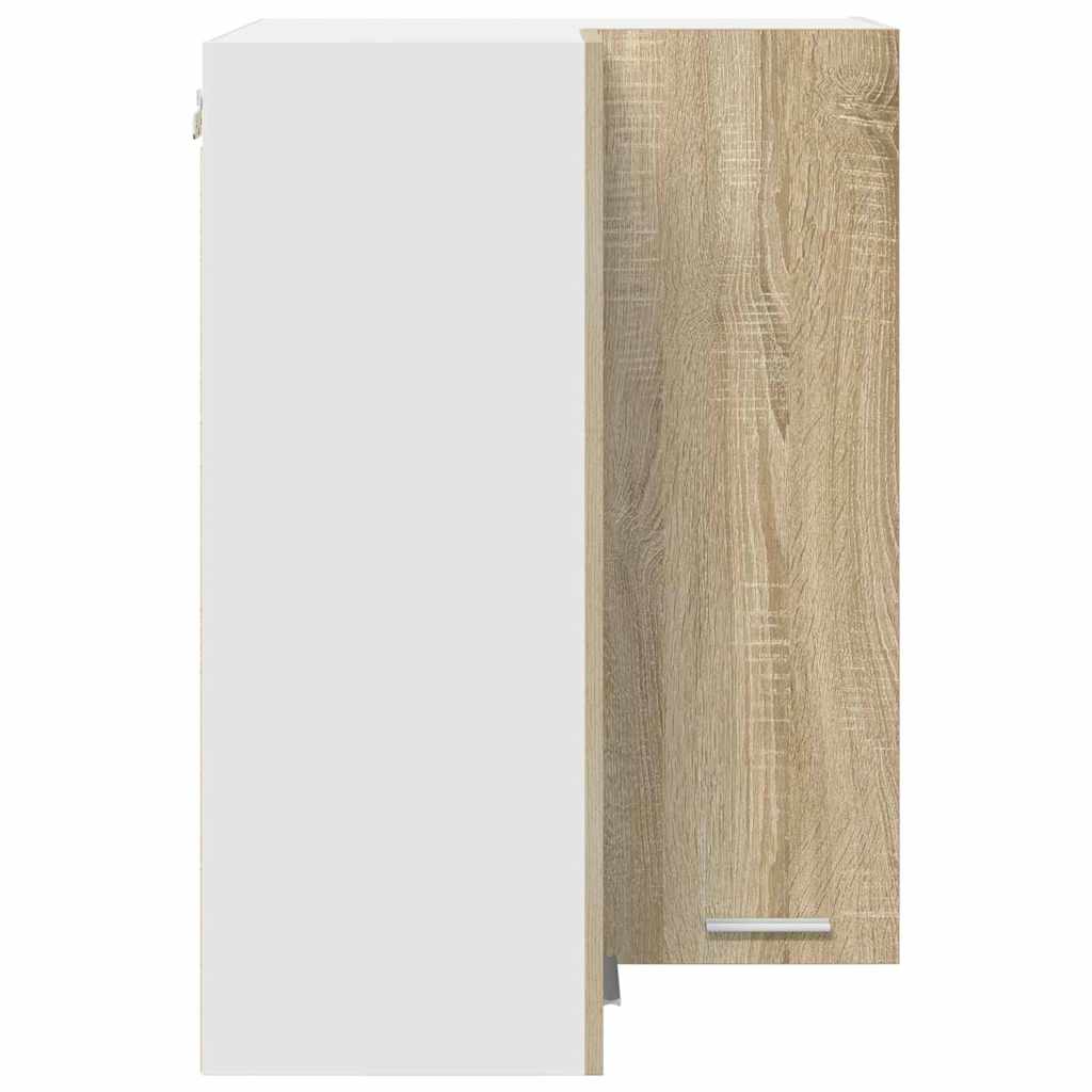 Hanging Cabinet Riga Sonoma Oak and White 57 x 57 x 80 cm