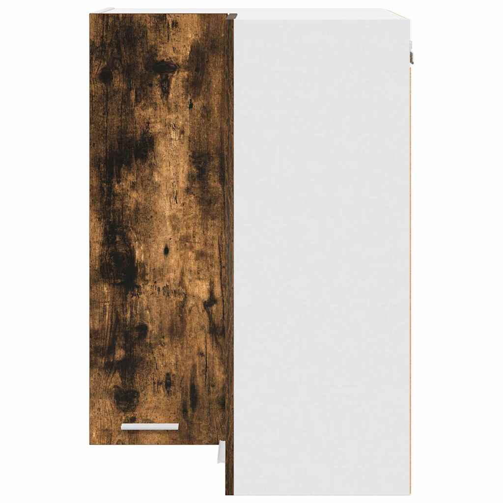 Hanging Cabinet Riga Smoked Oak and White 57 x 57 x 80 cm