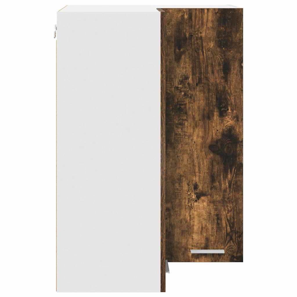 Hanging Cabinet Riga Smoked Oak and White 57 x 57 x 80 cm