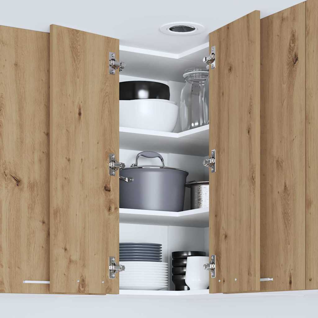 Hanging Cabinet Riga Artisan Oak and White 57 x 57 x 80 cm