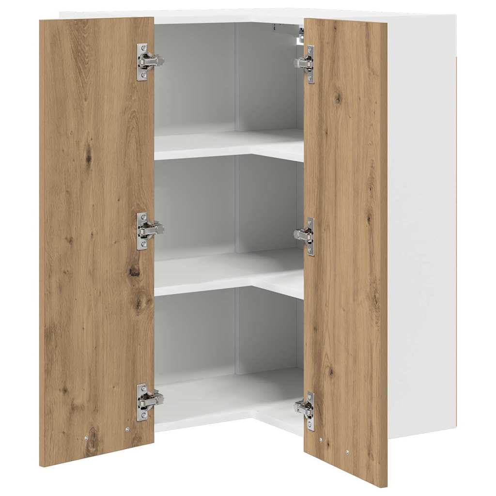 Hanging Cabinet Riga Artisan Oak and White 57 x 57 x 80 cm