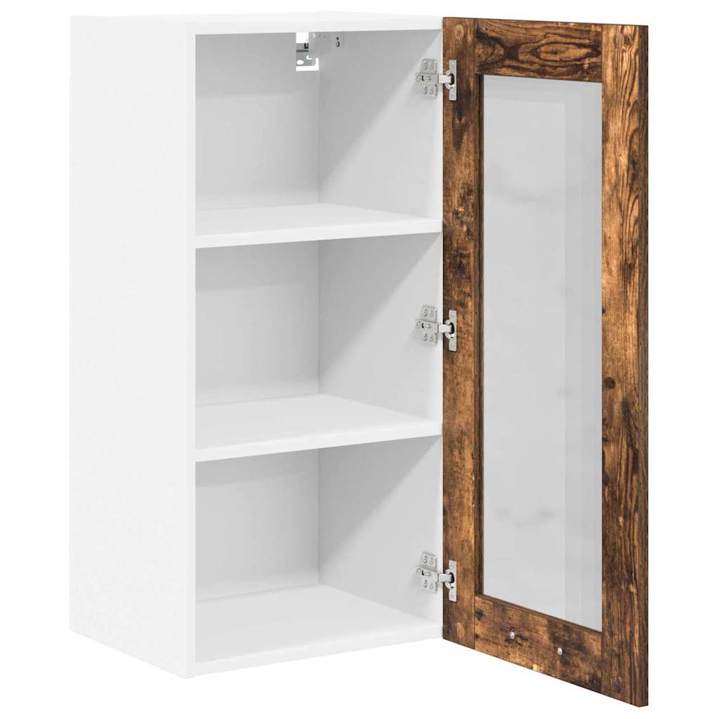 Hanging Cabinet with Door Riga 2 pcs Smoked Oak 40 x 31 x 80 cm