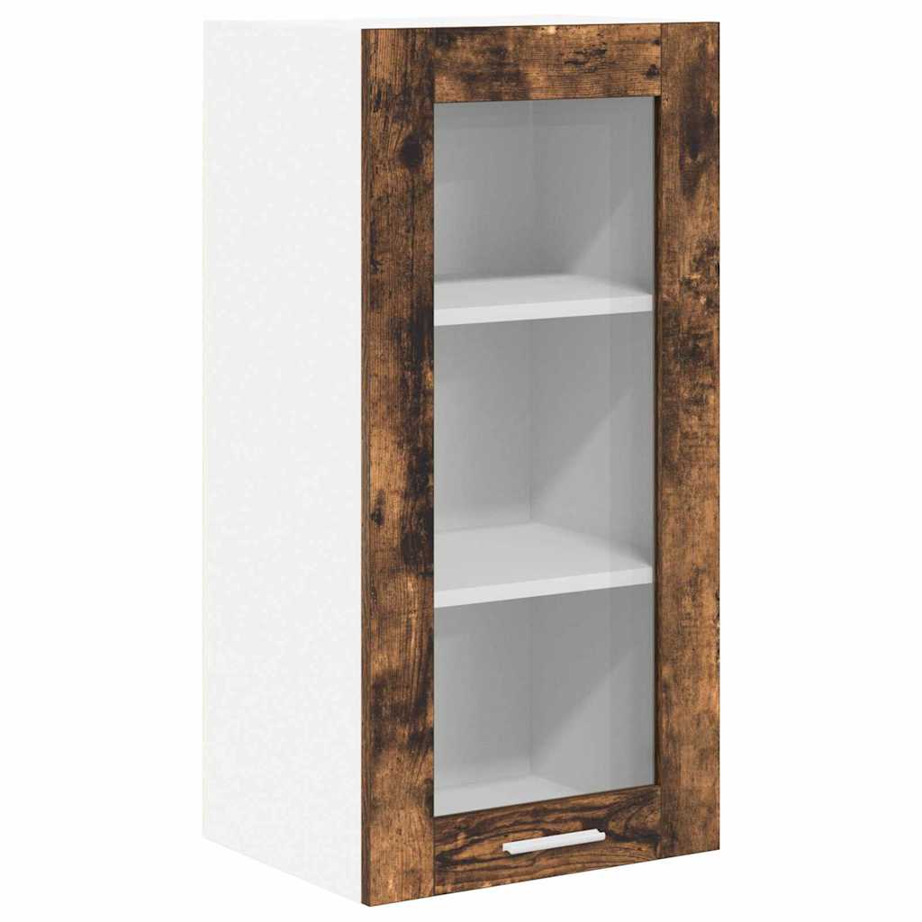 Hanging Cabinet with Door Riga 2 pcs Smoked Oak 40 x 31 x 80 cm
